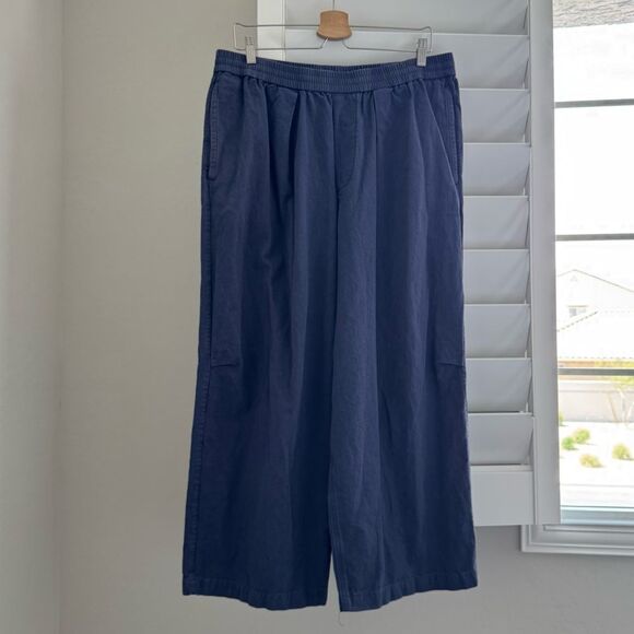 COS Men's Wide-leg Chambray Linen/Cotton French Blue Trousers Sz L - Picture 7 of 16